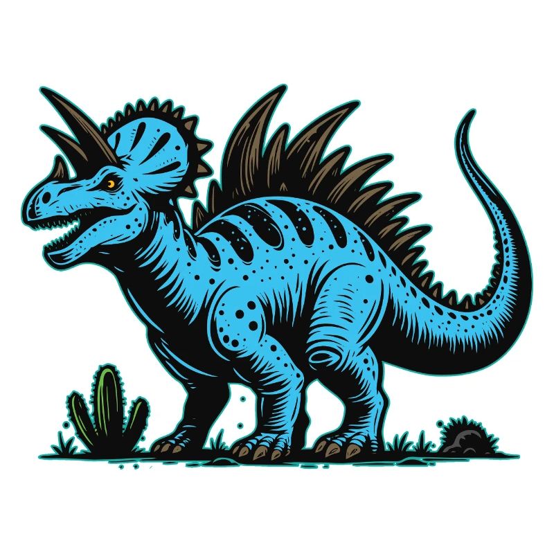 Blauer Mutanten Dinosaurier Design