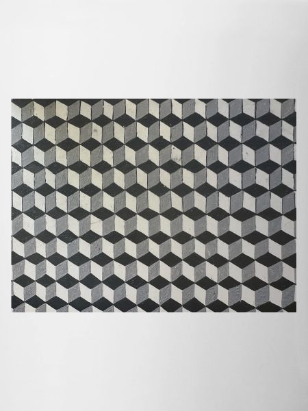 Three-dimensional cubes grayscale