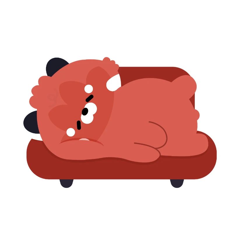 Cozy Red Panda on Couch