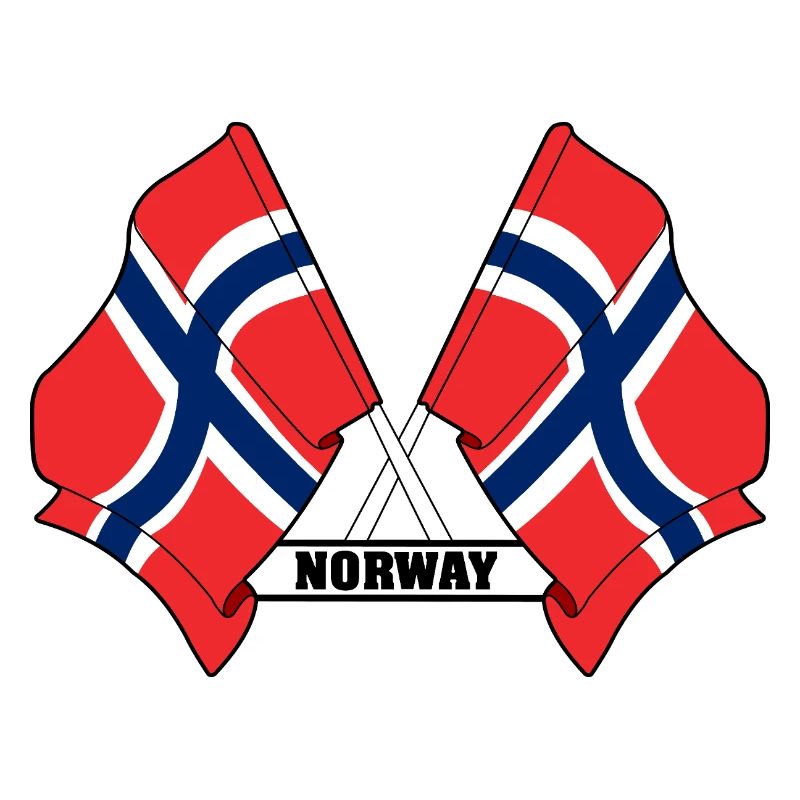 Norway Crossed Flags