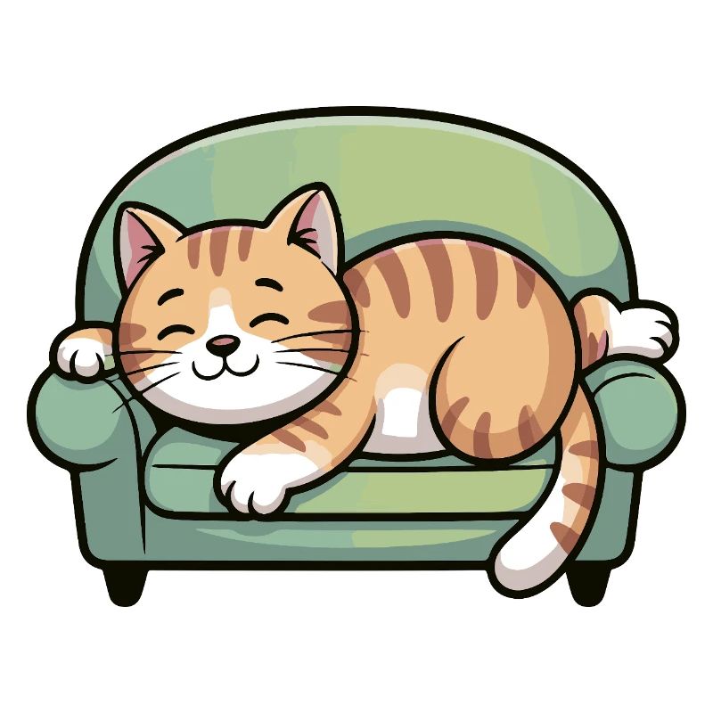 Sleeping cat on sofa