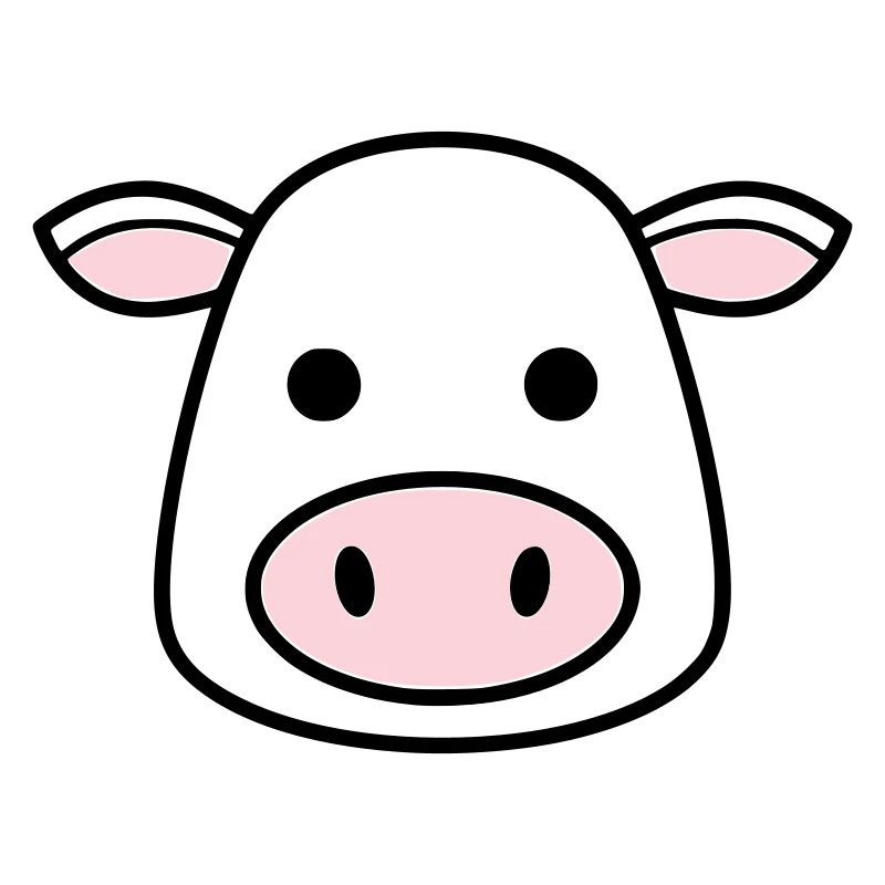 Mignonne Tête de Vache Visage Vector de la BD