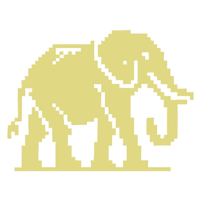 Pixel Elephant Jaune Rétro