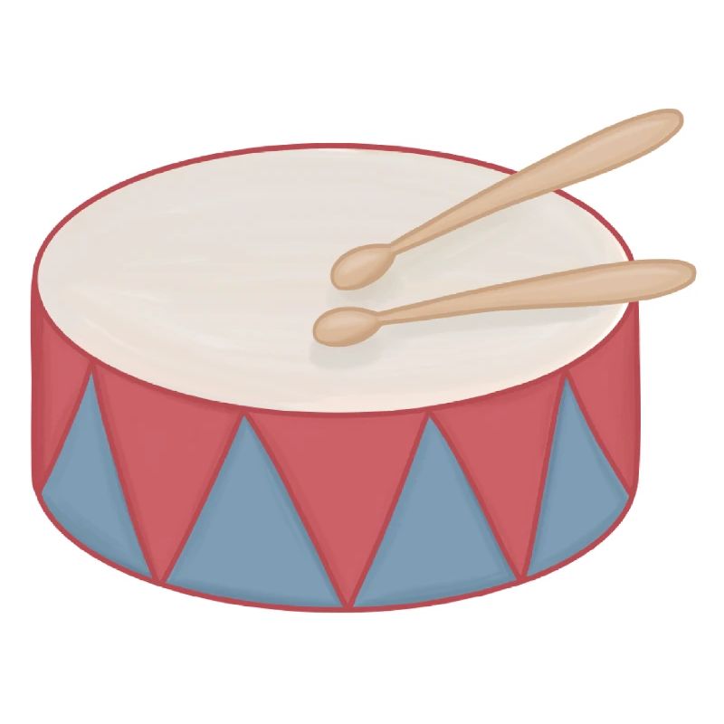 Cartoon Drum with Triangle Decor