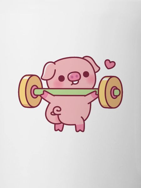 Funny Piggy Doing Squats With Weights