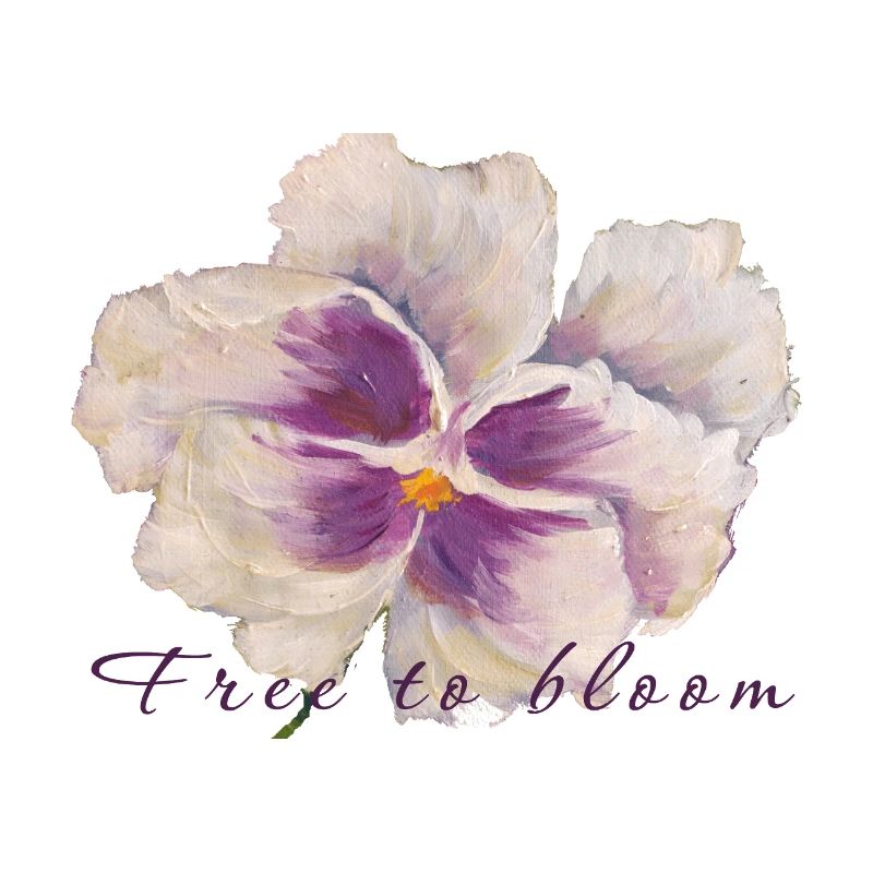 Peinture de fleurs en pensée blanche - Libre de fleurir
