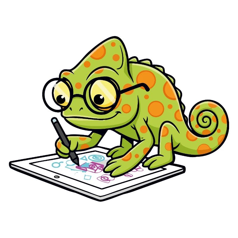Caméléon Artiste Numérique Tablette Graphique Masc