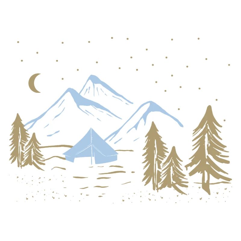 Night Mountain Camping Scene
