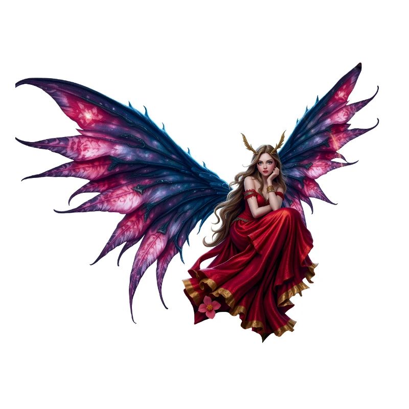 Fée Ailée Néon Rouge