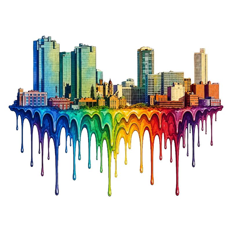 Fort Worth Texas Dripping Paint