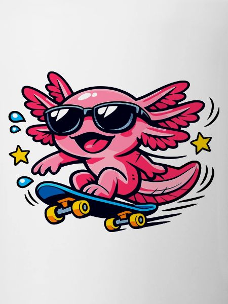 Pink Axolotl Skater with Sunglasses