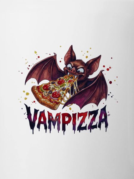 Vampizza Funny Bat Vampire Pizza Motif