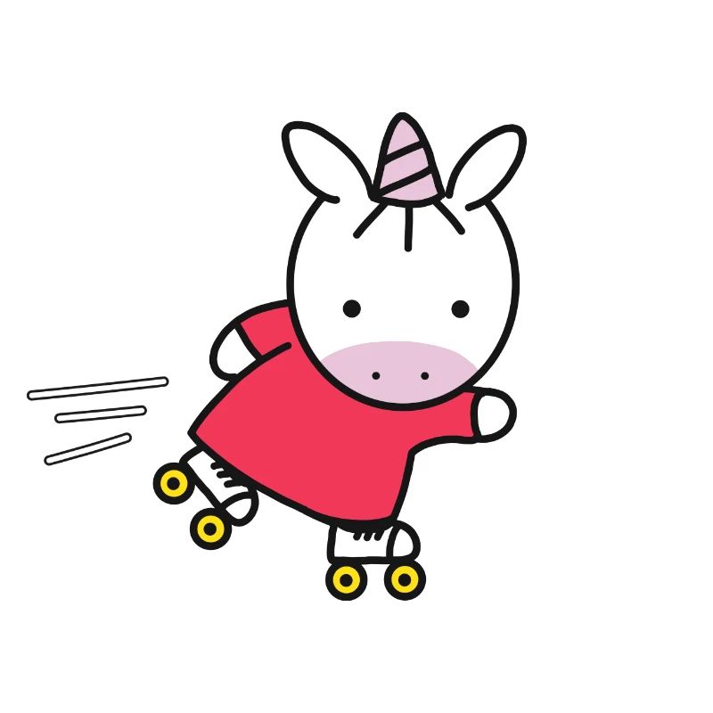 T-Shirt Einhorn Rollschuhe Geschenk Idee