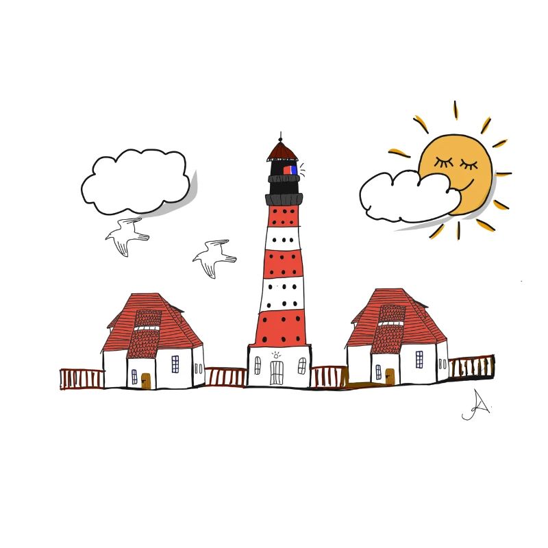 Westerhever lighthouse drawing
