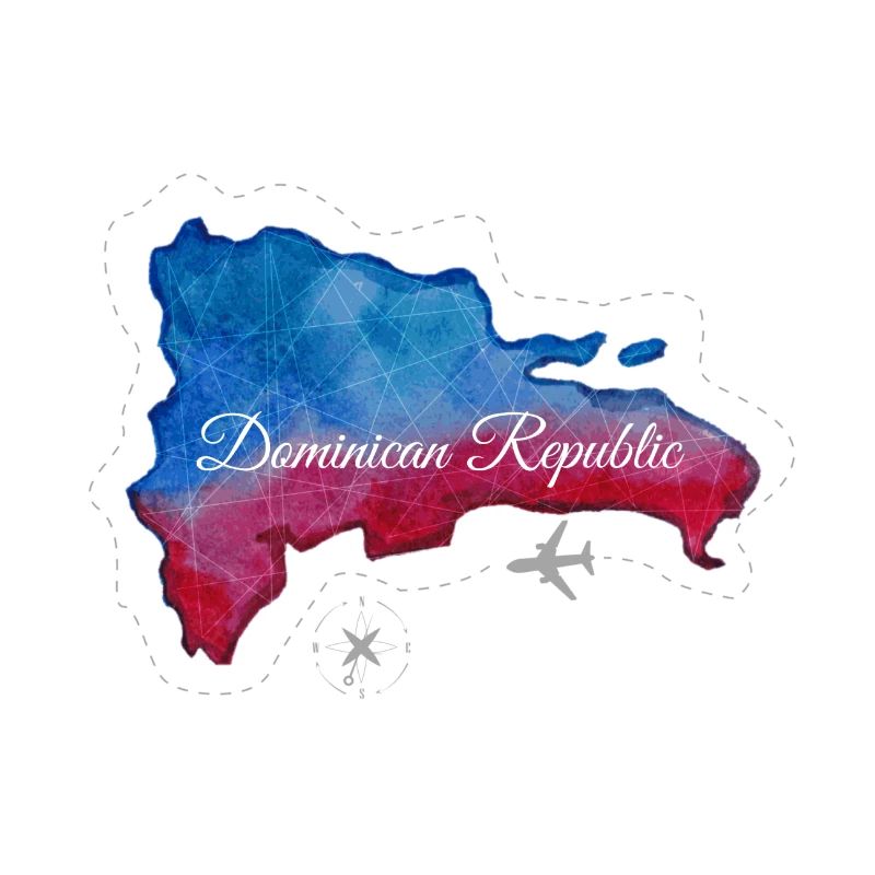 Map blue red Dominican Republic