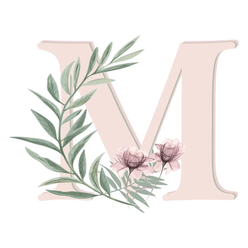 Buchstabe M mit Blumen