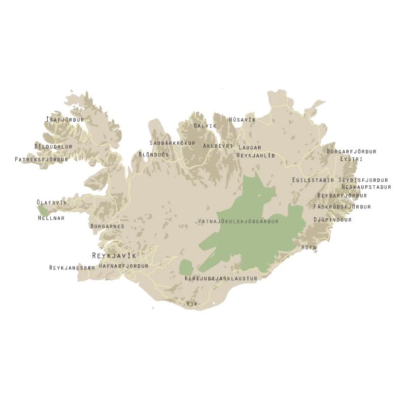 Carte de l’Islande