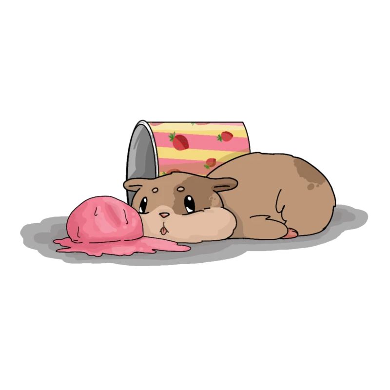 Hamster Erdbeer-Eiscreme