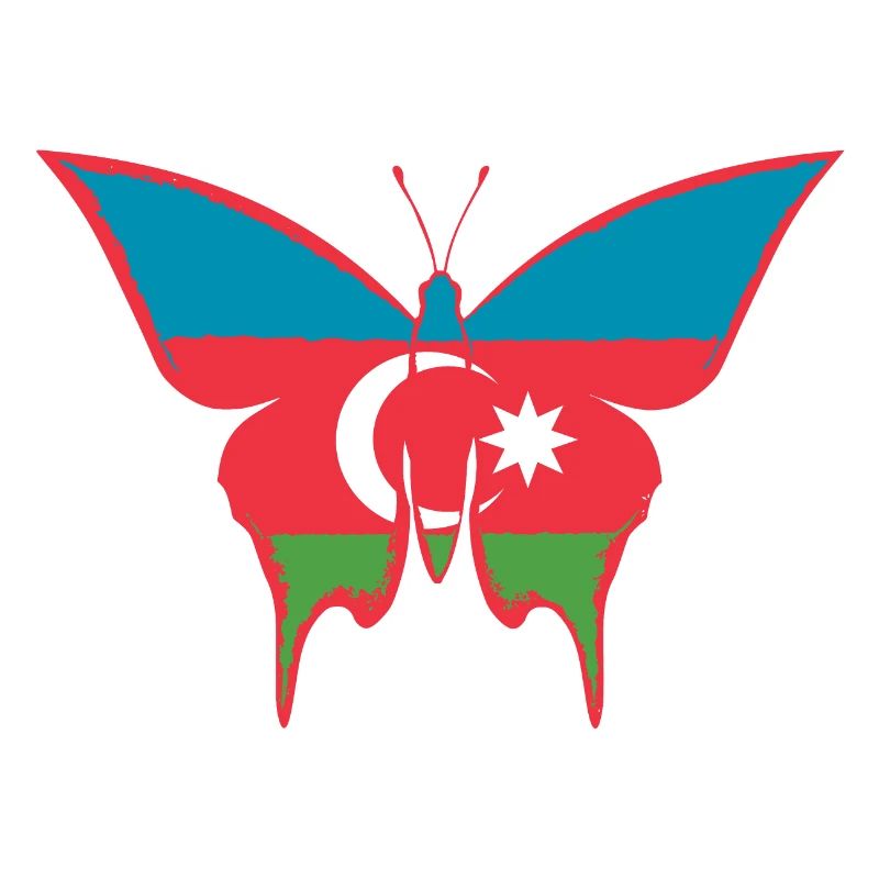 Drapeau de l’Azerbaïdjan papillon