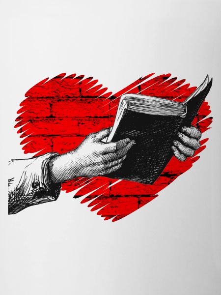 Reading books hearts