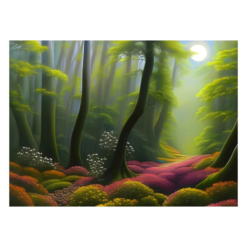 Sunlight floods the forest