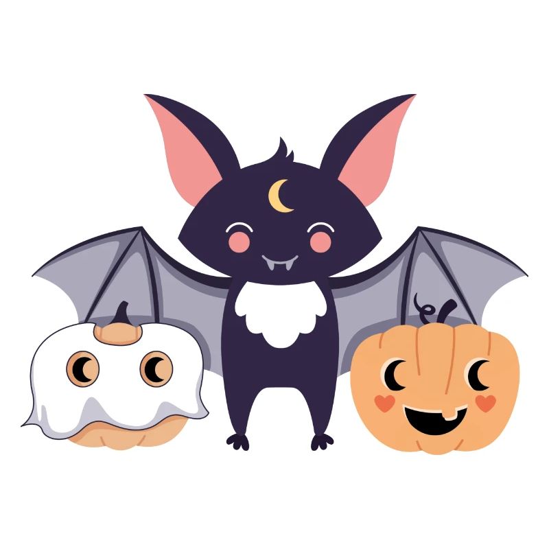 Bat with pumpkins