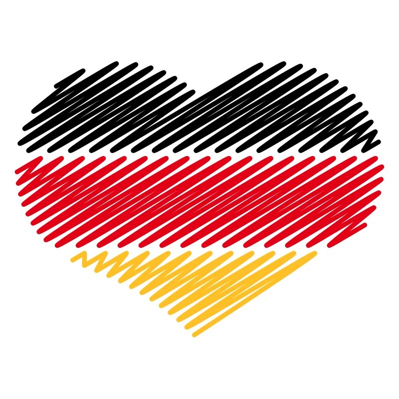 Heart Black Red Gold (Germany Flag Sketch)