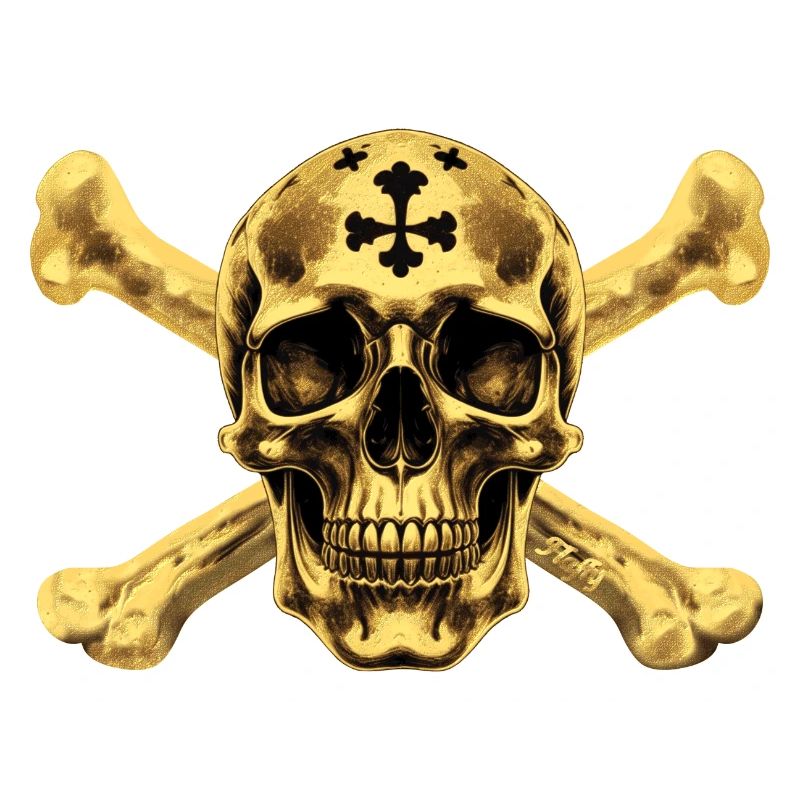 Crâne de pirate doré ☠