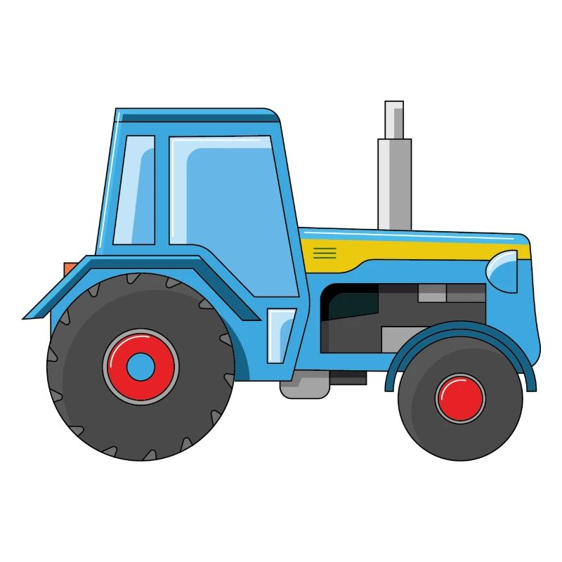 Blaue Traktor Illustration