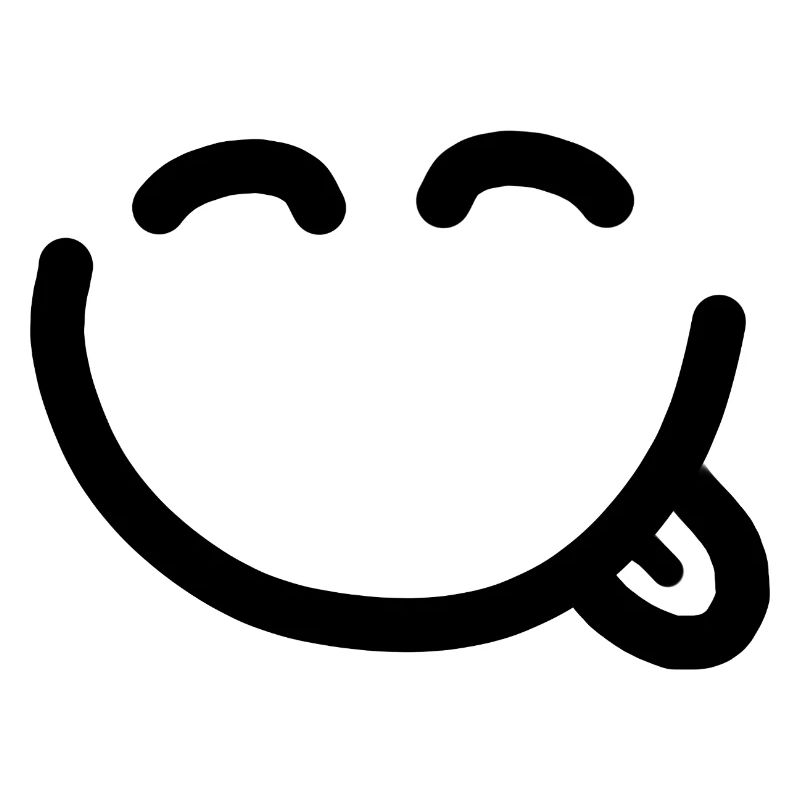Visage heureux avec la langue qui sort
