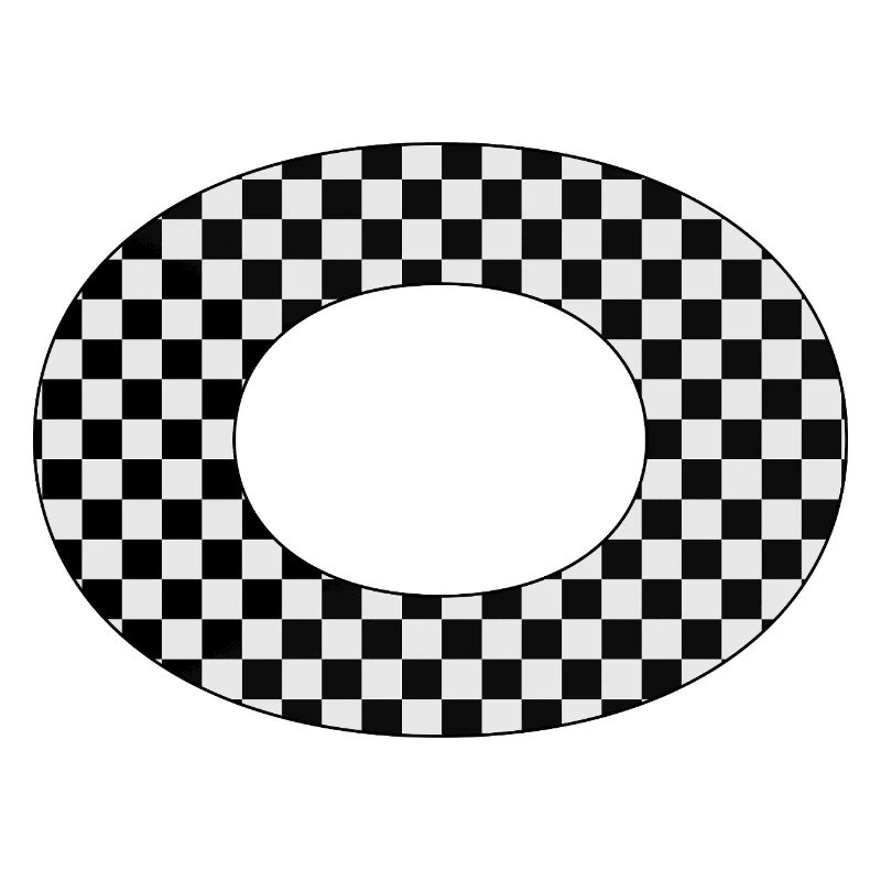 Checkered Buchstabe O Design