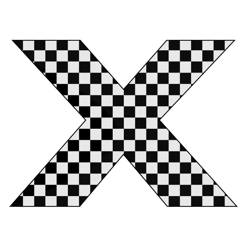 X Checkerboard pattern in black and white
