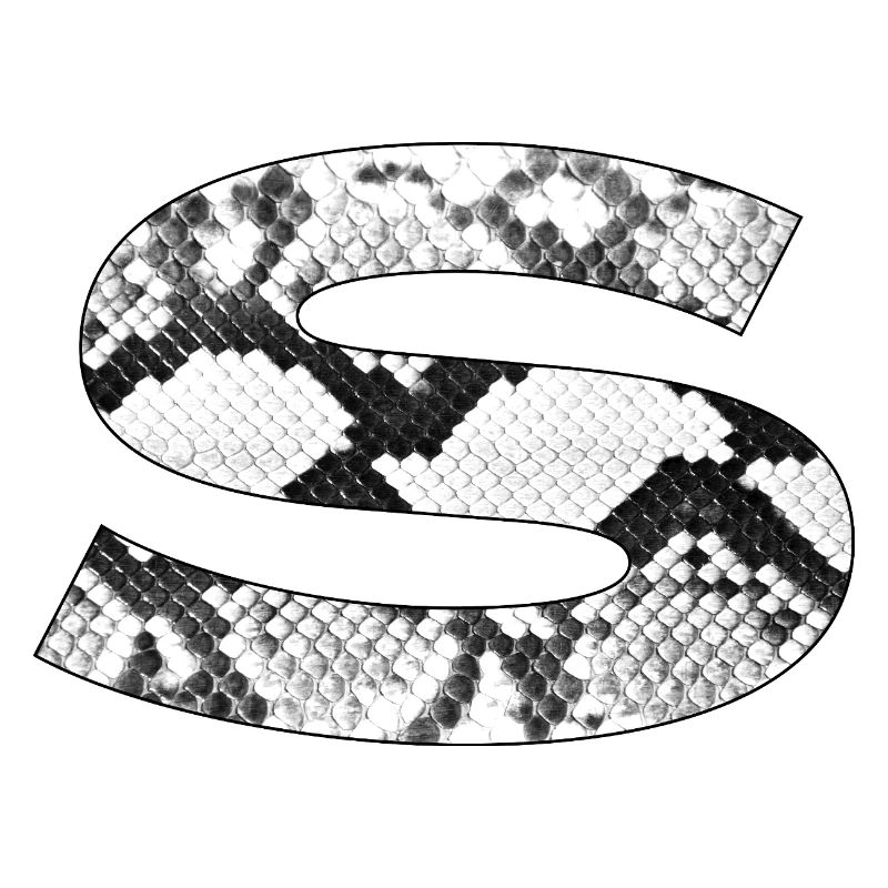 Schlangenleder-Muster Buchstabe s