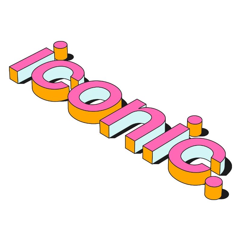 Iconic Retro 3D Typography Design