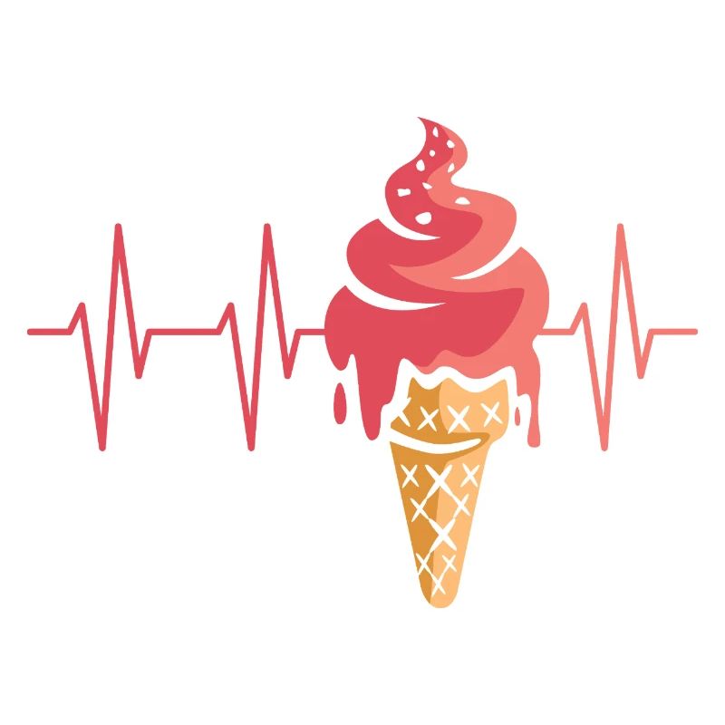 crème glacée battement de cœur dessin animé conception