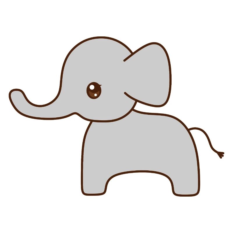 Gentle Grey Elephant Sketch