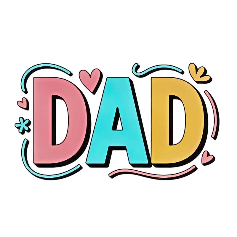 Pastel Gradient Dad Hearts Design