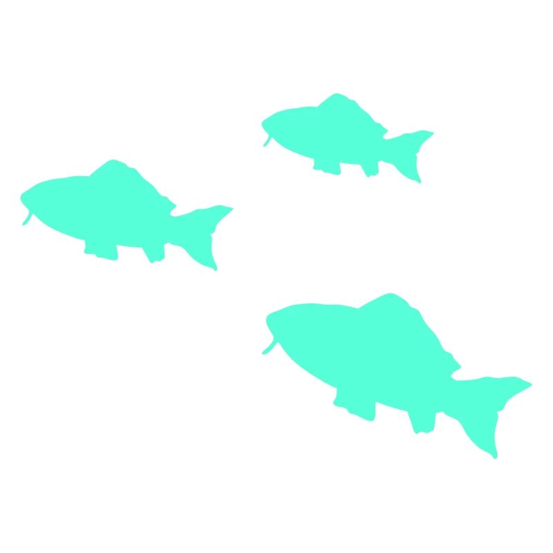Neon Fish Silhouettes