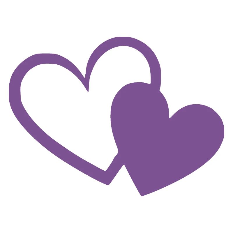 violet heart two violet hearts gift