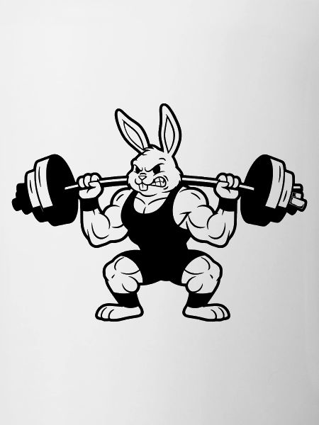 Muscle Bunny Dumbbell Outline