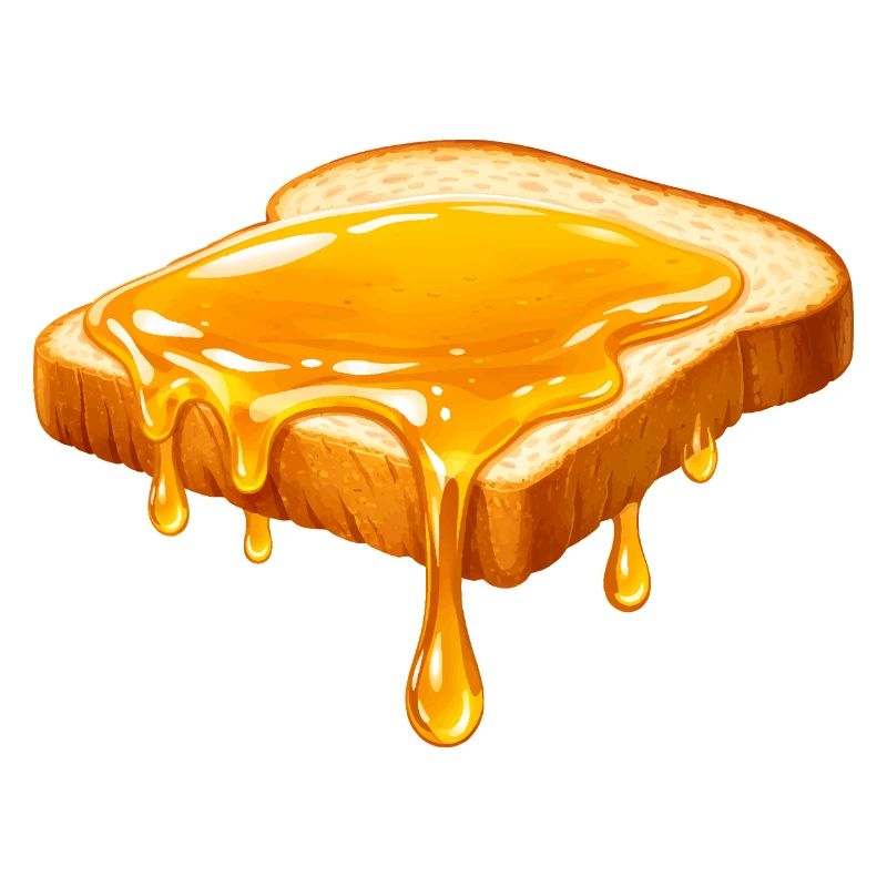 Illustration Honey on White Bread