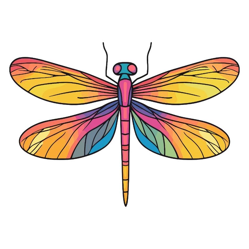 Ailes de Libellule arc-en-ciel