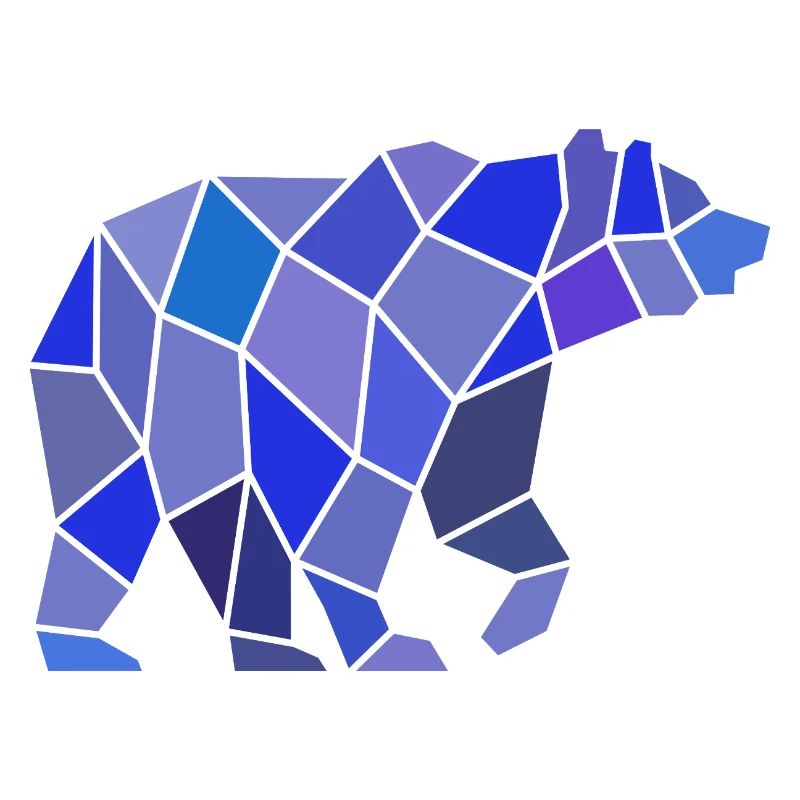 Geometric Bear in Mosaic