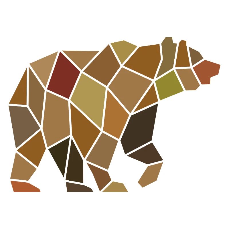 Geometric Bear from Mosaic Polygon