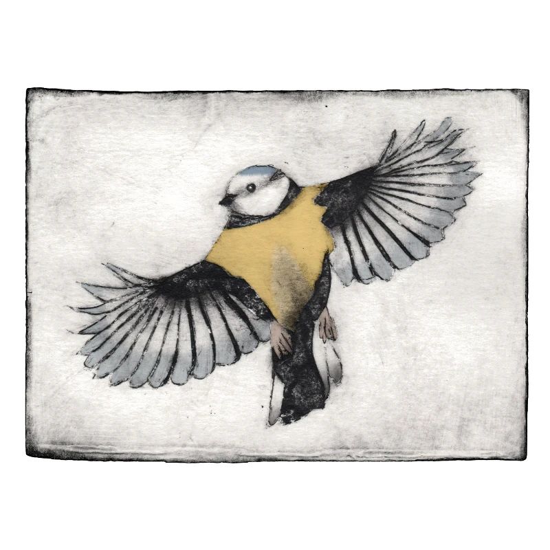 Oiseau en vol - Gravé à la main imprimable