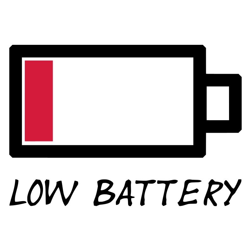 low battery - low battery exhausted vector