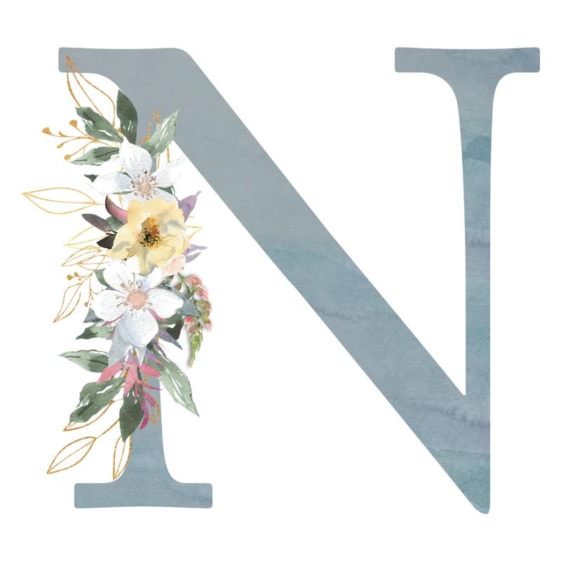 Spring Flowers Monogram N