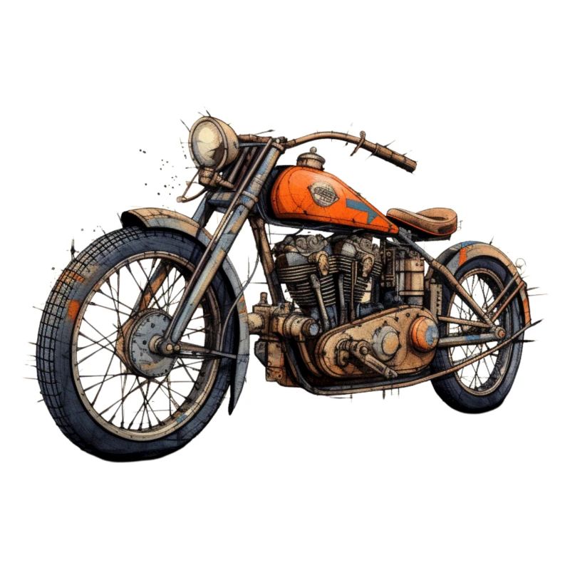 Old retro motorcycle design