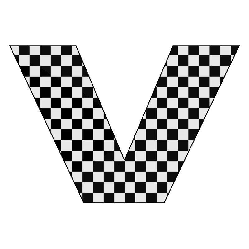 V – Checkerboard Typography Statement