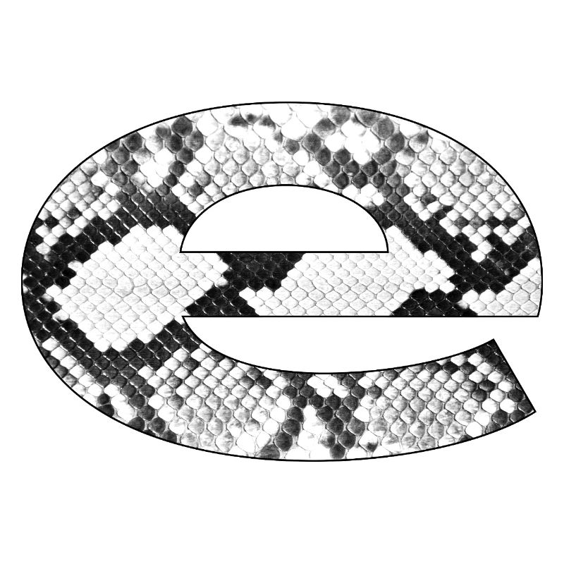 Snake pattern letter e